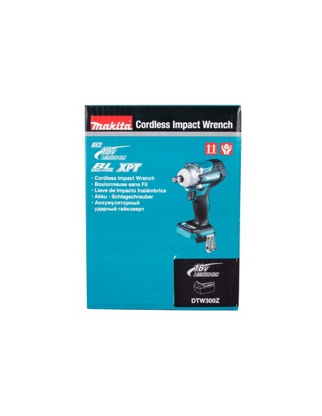 Avvitatore ad impulsi DTW300Z Makita 18V, 300Nm, BL Motor, att. 1/2" (corpo macchina, senza valigetta)