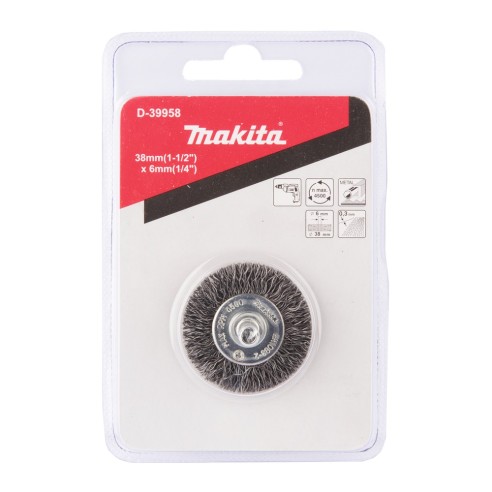 Spazzola filo d'acciaio d.38mm - Att.d. 6mm 1/4"   Makita   Acc.