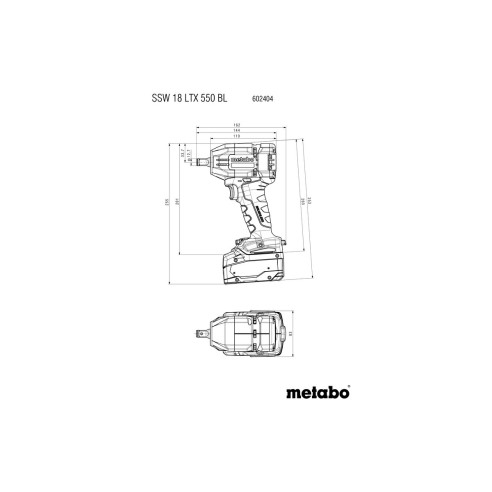 Avvitatore ad impulsi SSW 18 LTX 550 BL SE Metabo, 550Nm, 18V (con batterie 5.2Ah)